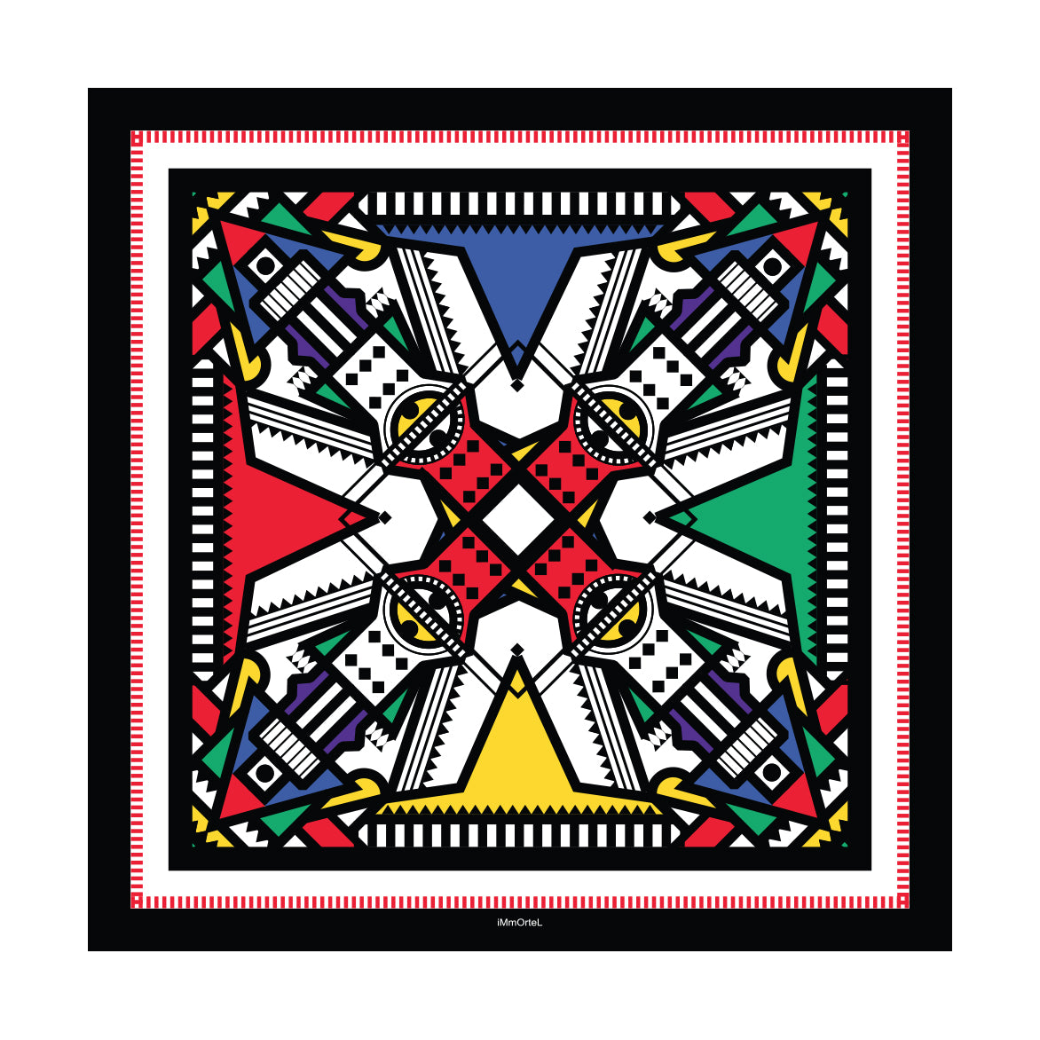 Carré de soie Ndebele